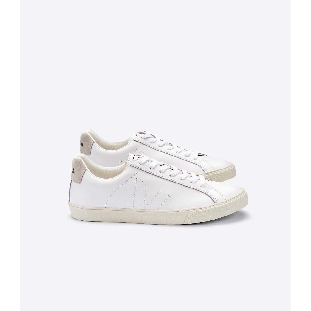 White Men\'s Veja ESPLAR LEATHER Sneakers | AU 308JPQ